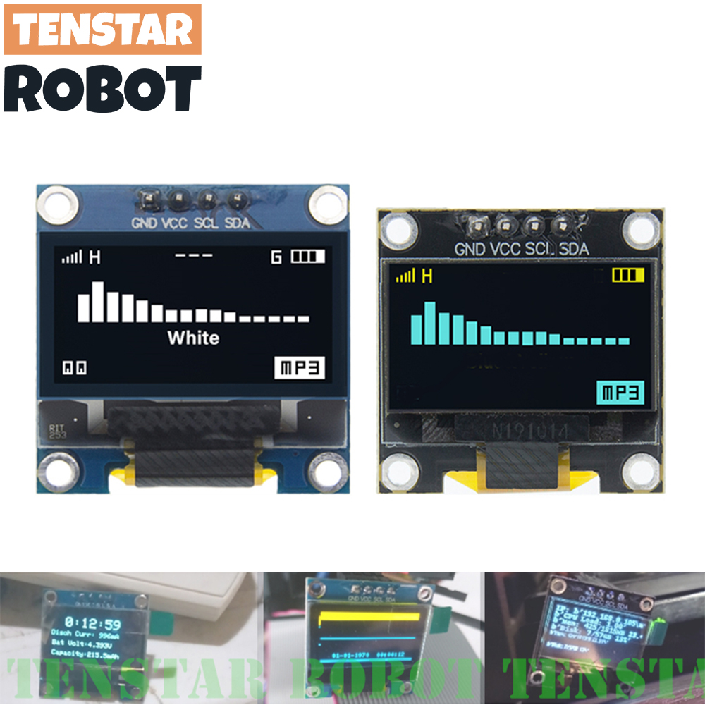 Ssd1306 - Tenstar 0.96 Polegada oled ssd1306 branco/azul/amarelo