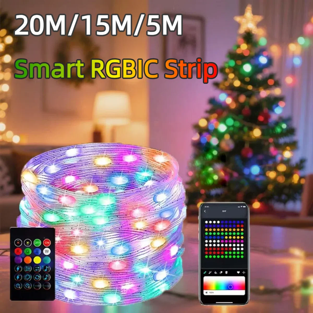 Ws2812B Strip 5V - 20m/10m/5m inteligente usb 5v led string