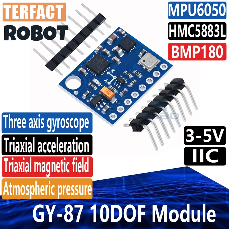 Mpu6050 - 1~5PCS Módulo GY-87 10DOF MPU6050 QMC5883L