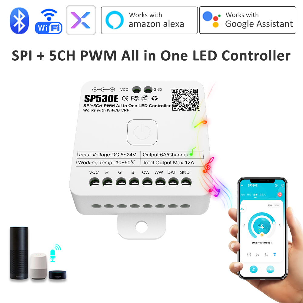 Ws2812B Strip 5V - Controlador LED Tudo em Um SP530E
