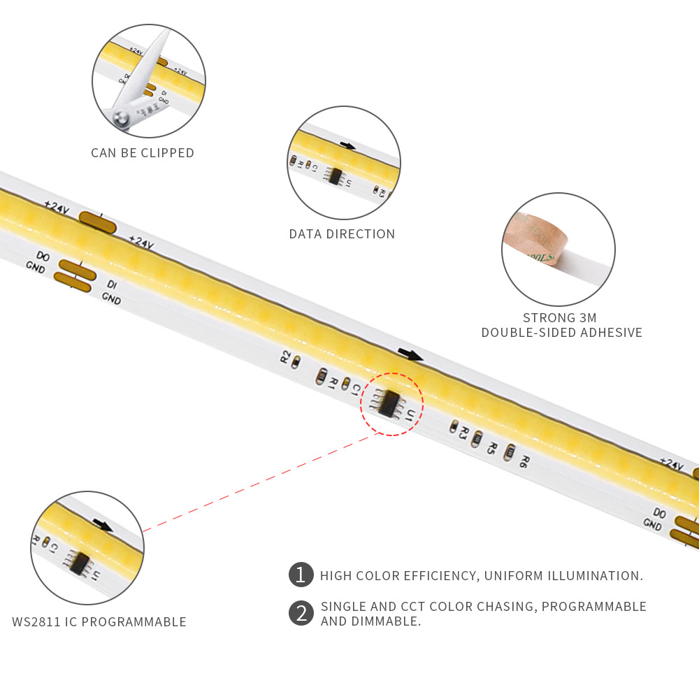 COB SPI WS2811 IC CCT LED Stri - Neopixel avaliação e preço