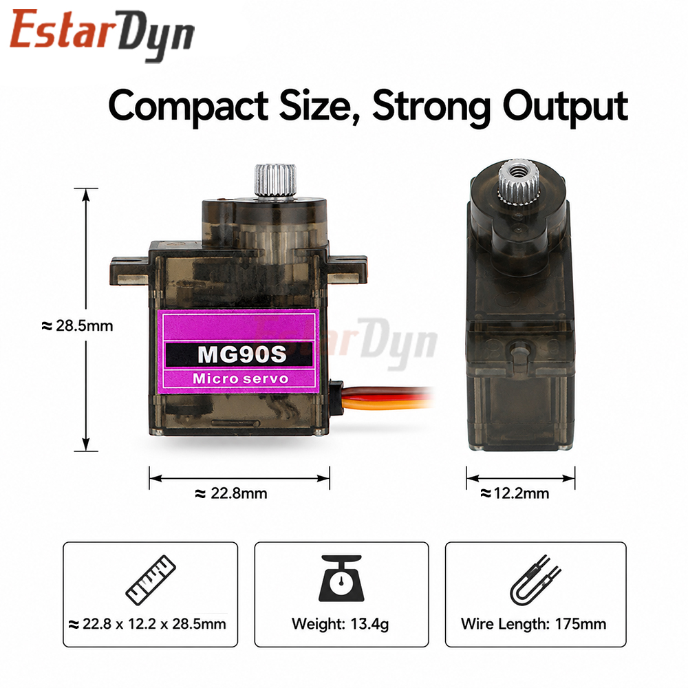 Servo Digital Estardyn MG90S c - Servo Sg90 avaliação e preço
