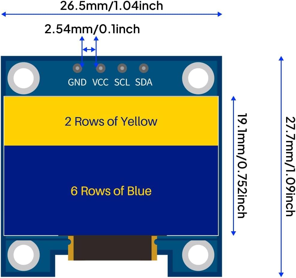 Módulo de tela OLED de 0,96 po - Ssd1306 avaliação e preço