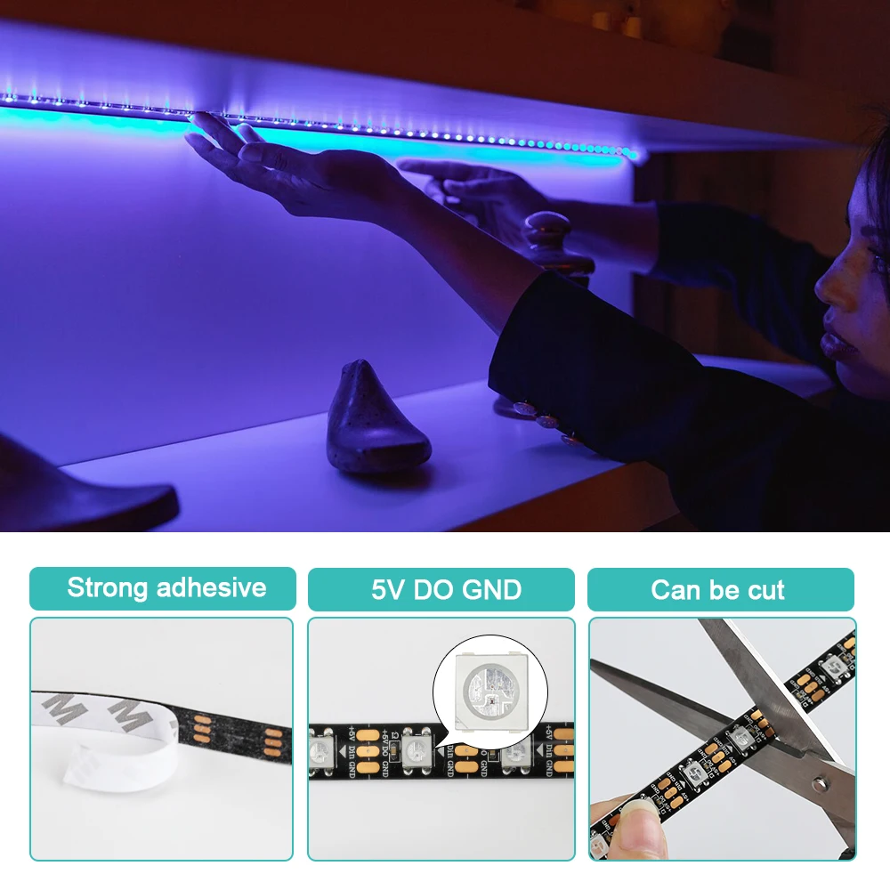 5v ws2812b pixel rgb conduziu  - Ws2812B Strip 5V avaliação e preço