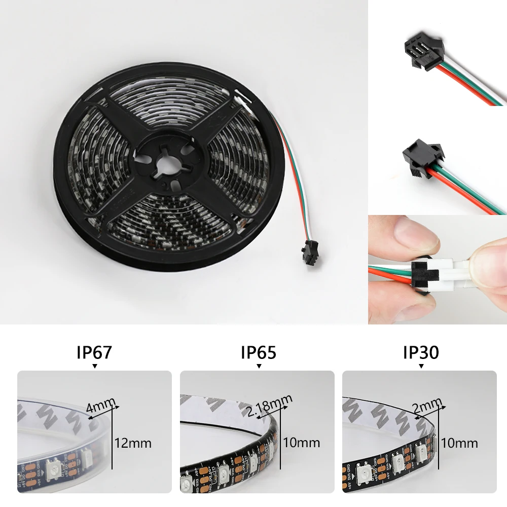5v ws2812b pixel rgb conduziu  - Ws2812B Strip 5V avaliação e preço