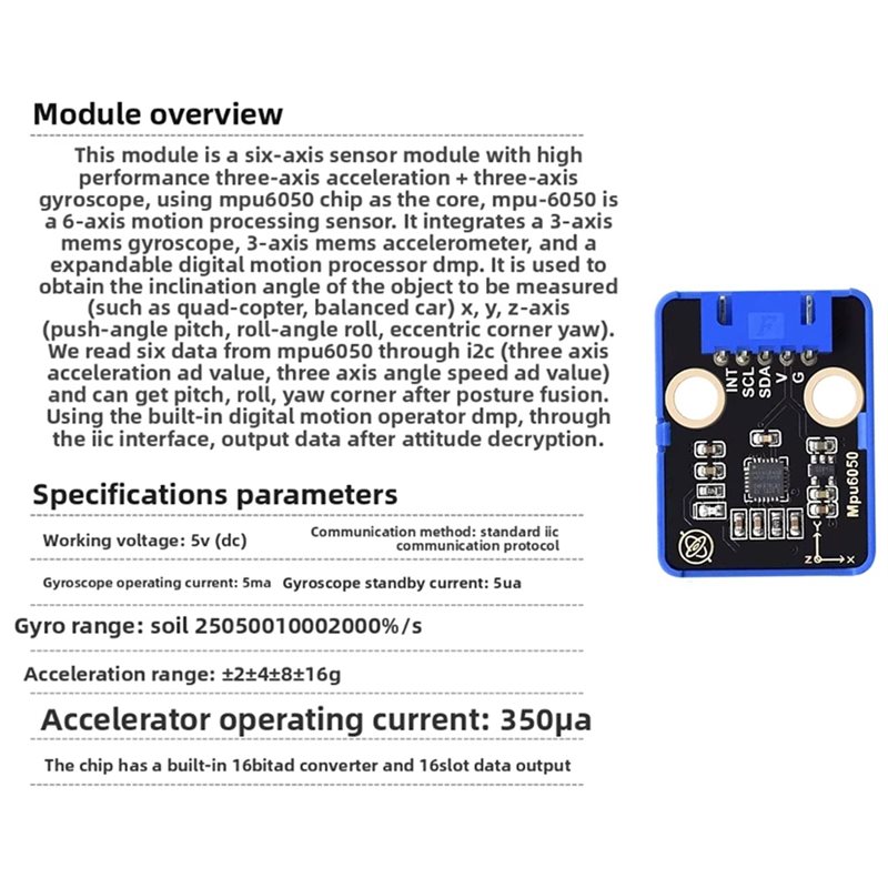 【NOVO!】 Módulo Sensor de Seis  - Mpu6050 avaliação e preço