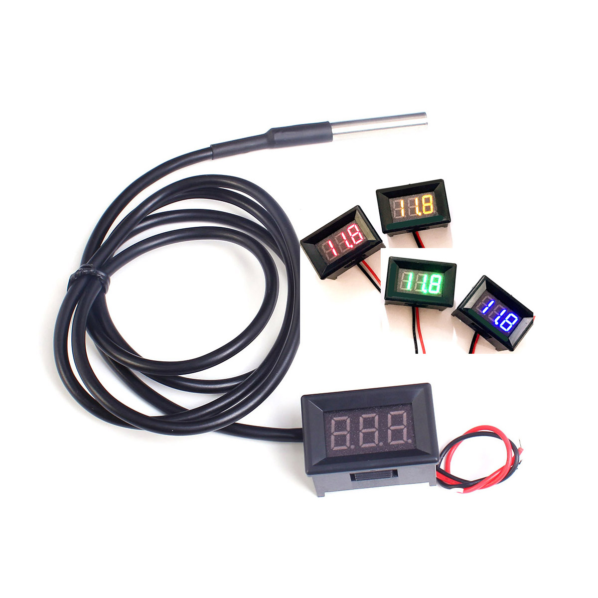 Termômetro digital led dc 12v  - Ds18B20 avaliação e preço