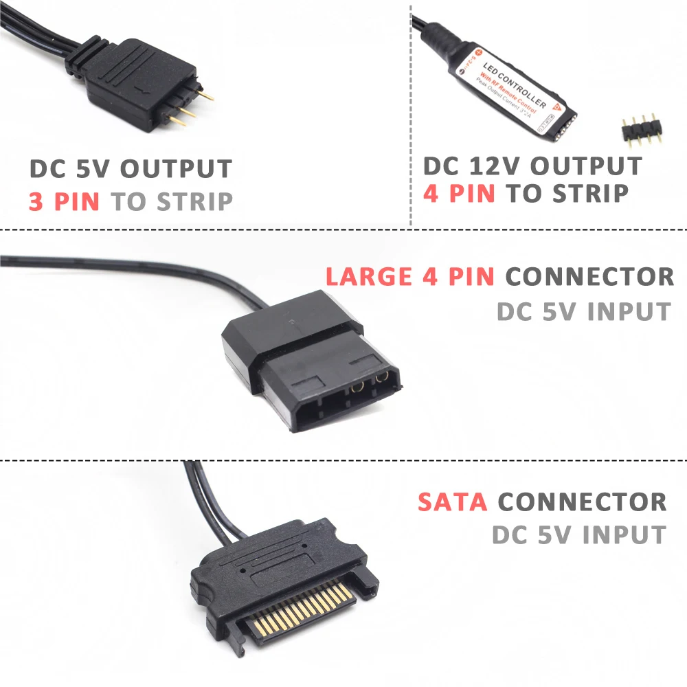 Controlador sata molex rgb 5v  - Ws2812B Strip 5V avaliação e preço