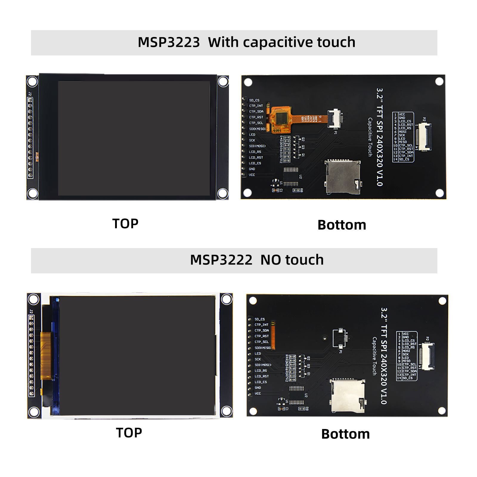 Colorido IPS capacitivo Touch  - Ili9341 avaliação e preço