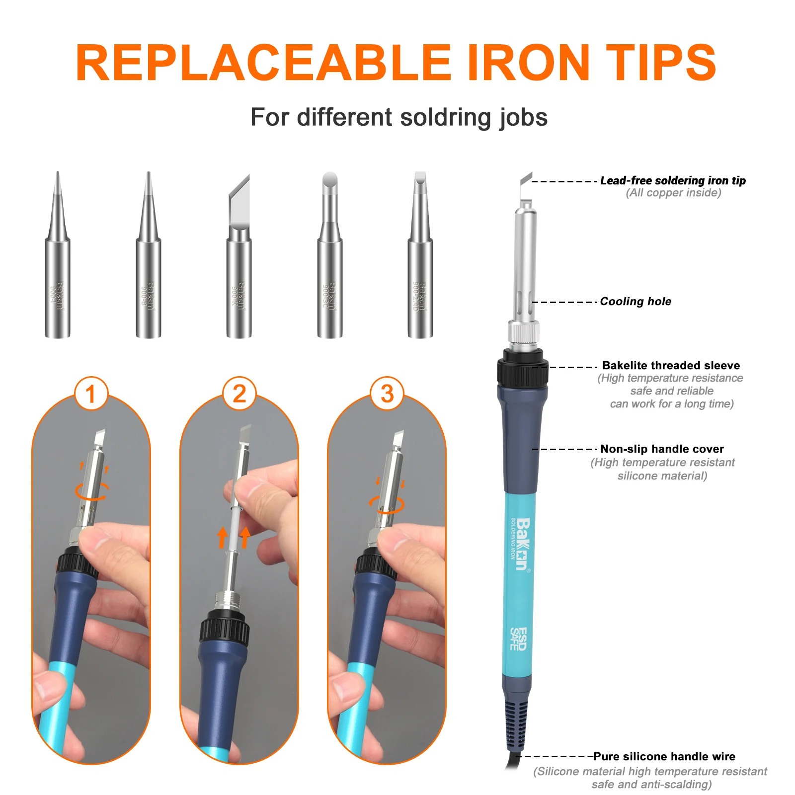 Estação de Solda Bakon BK969 9 - Soldering Iron Temperature Probe avaliação e preço