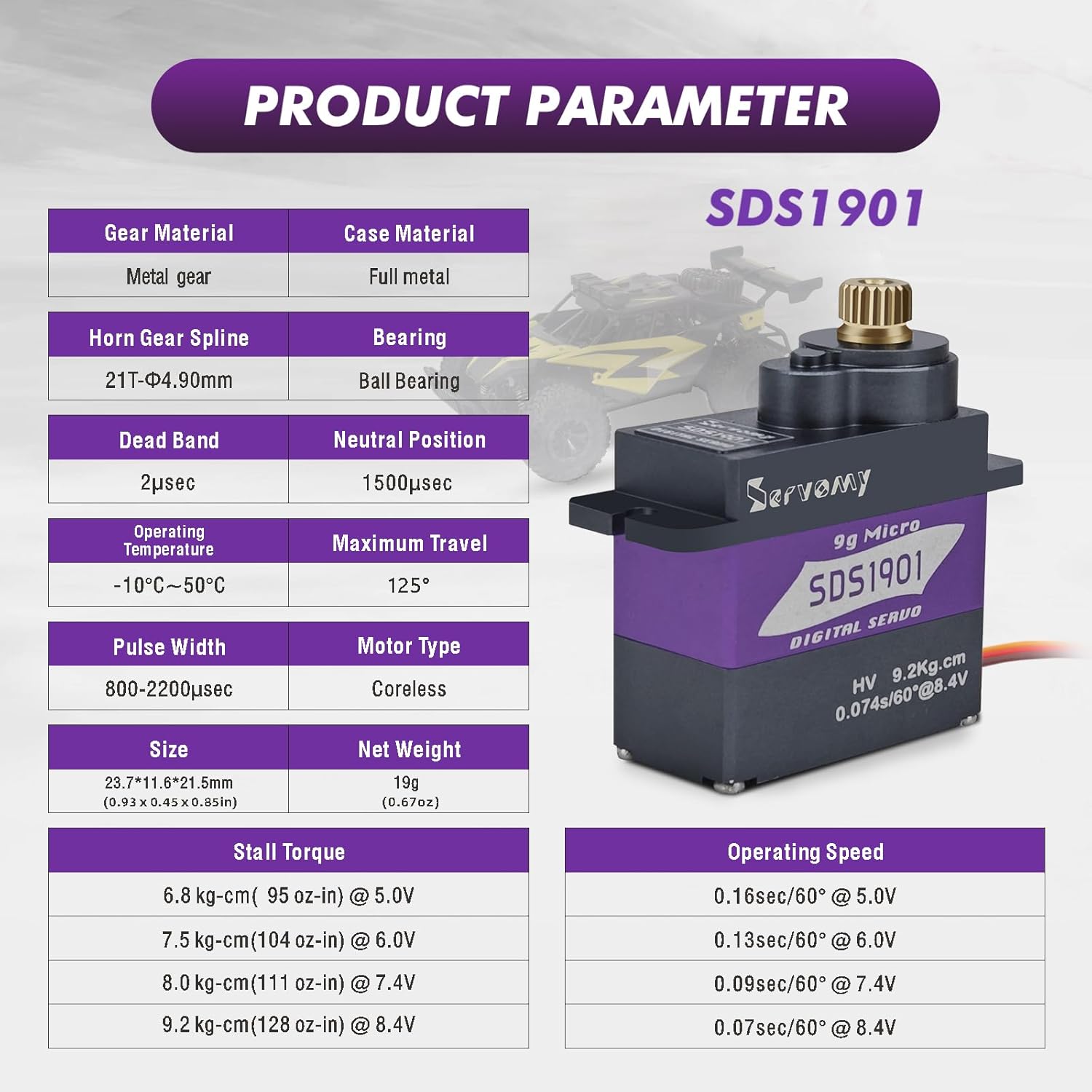 SERVOMY-SDS1901 Digital 9G Mic - Servo Sg90 avaliação e preço