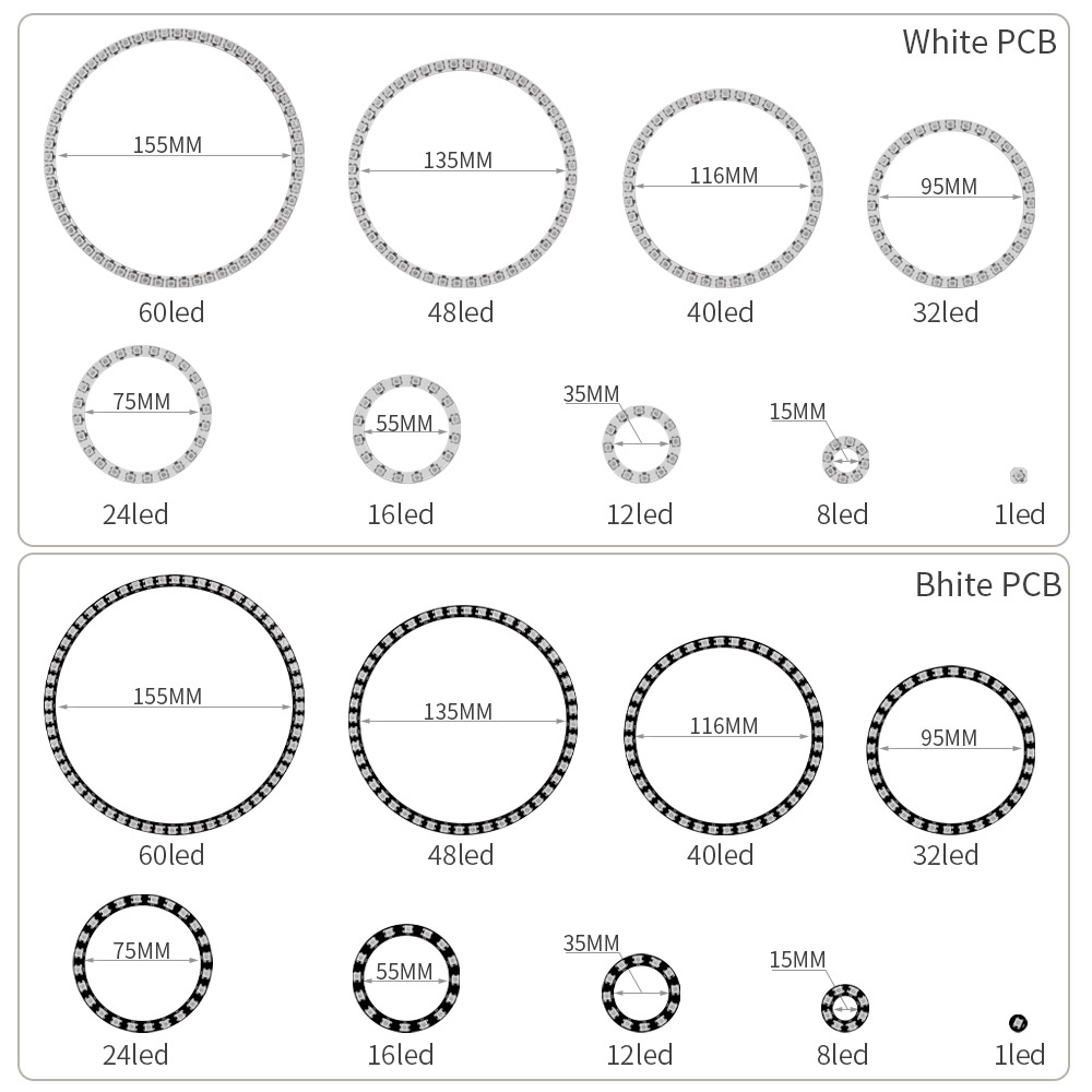 Ws2812b rgbic anel led individ - Neopixel avaliação e preço